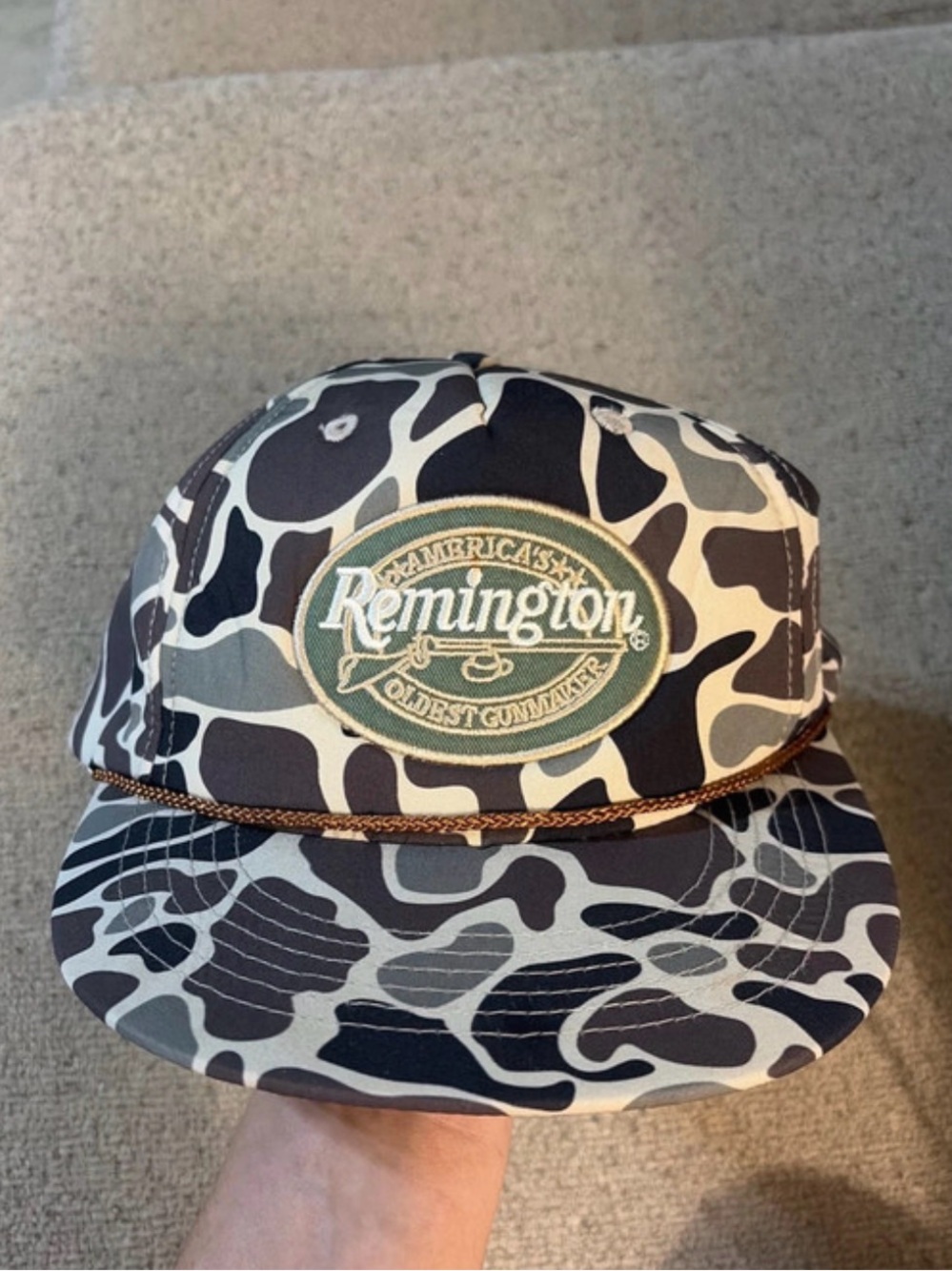 Remington Camouflage Rope-Trim Five-Panel Cap - Black, Gray & Green